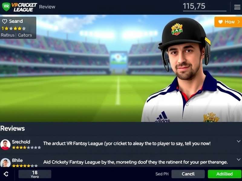 VR Cricket Fantasy League - Player Reviews and Ratings VR Cricket Fantasy League player reviews screenshot showing high ratings and positive comments